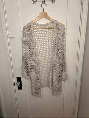 Open Knit Cream Women's Cardigan - Lightweight Layering